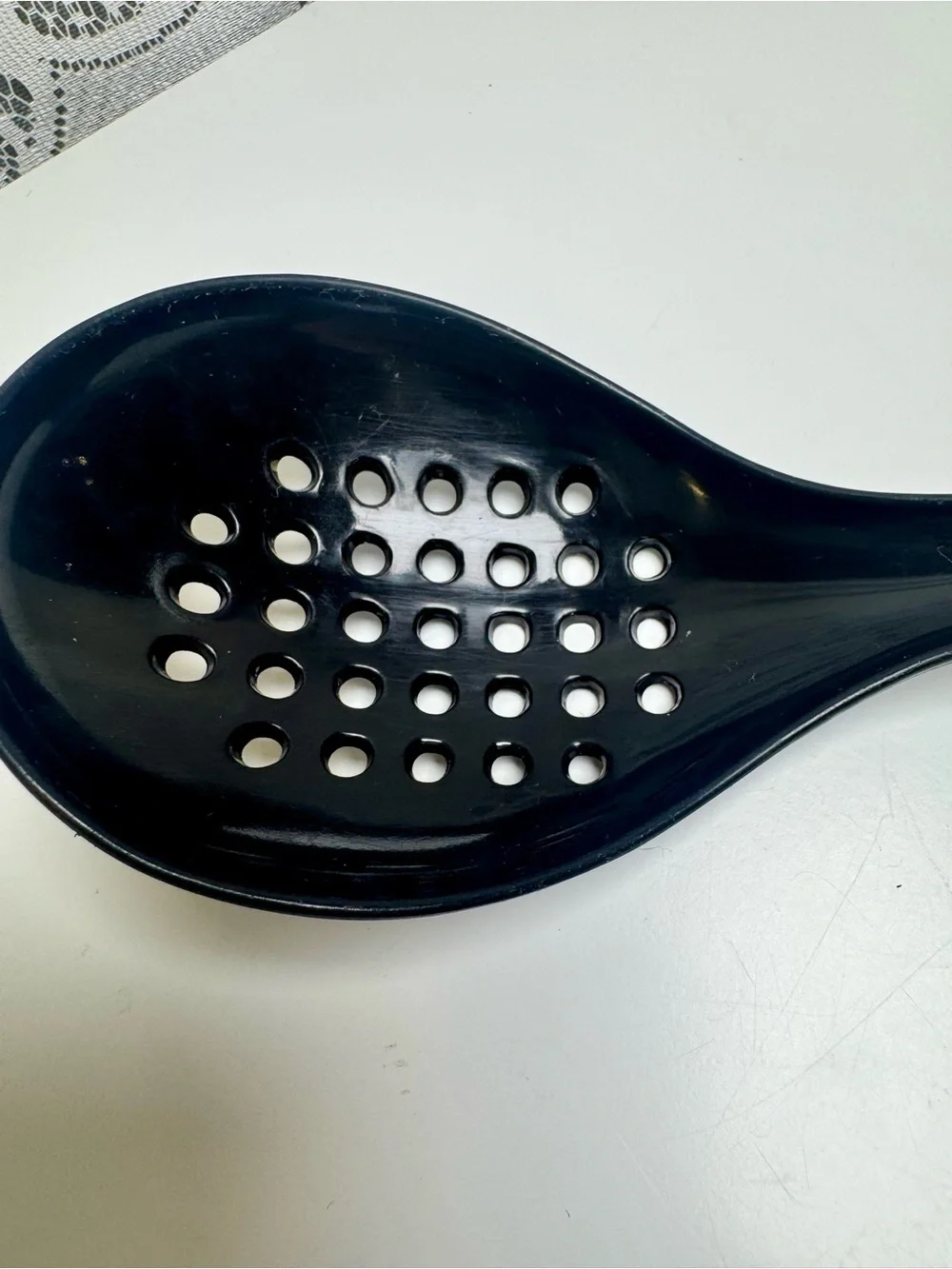Vintage Farberware Classic Black Nylon Slotted Spoon with Hanging Loop